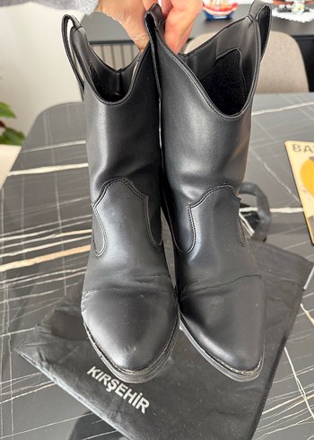 Siyah Deri kovboy Kadın Botları - Görsel 5