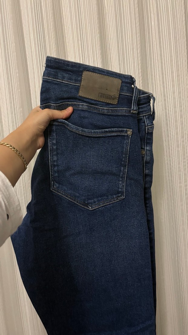 Erkek Mavi Denim Midi Kot Pantolon - Görsel 2