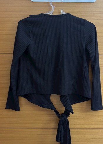 Kadın Siyah kruvaze yaka bluz - Görsel 2