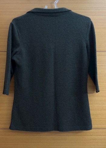 Haki Yeşil Fermuarlı Kadın Kazak - Görsel 2