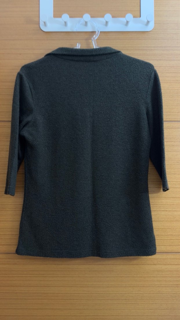 Haki Yeşil Fermuarlı Kadın Kazak - Görsel 2