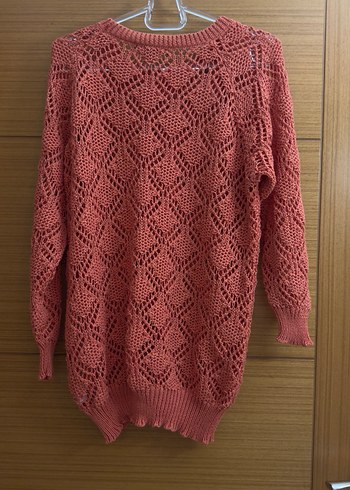 Turuncu Bohem Örgü Kadın Kazak - Görsel 2