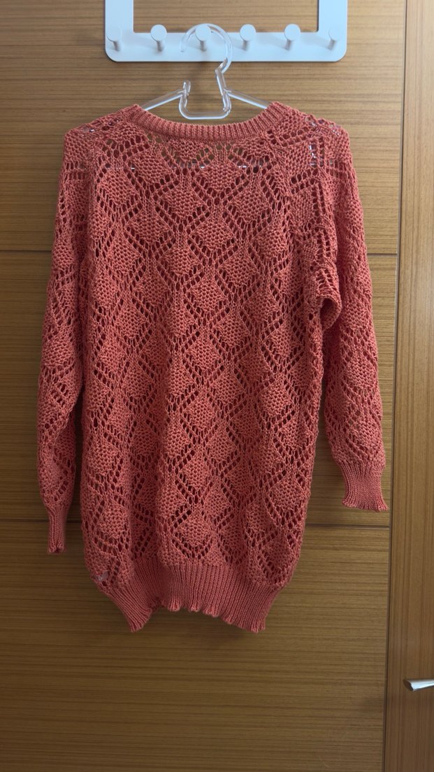 Turuncu Bohem Örgü Kadın Kazak - Görsel 2