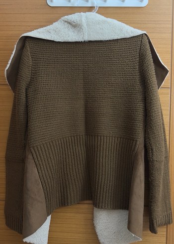 Kahverengi Kürklü Kadın Hırka - Görsel 2