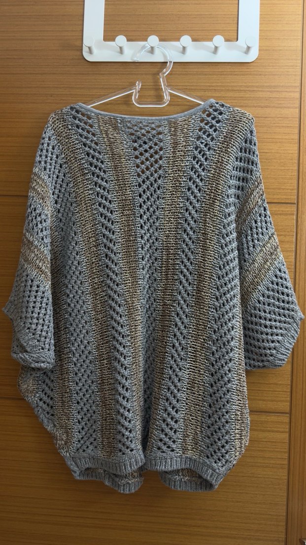 Gri Örgü Salaş Kadın Kazak - Görsel 2