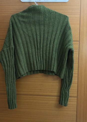 Yeşil Balıkçı Yaka Örgü Kadın Kazak - Görsel 2