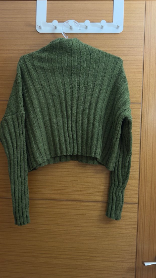 Yeşil Balıkçı Yaka Örgü Kadın Kazak - Görsel 2