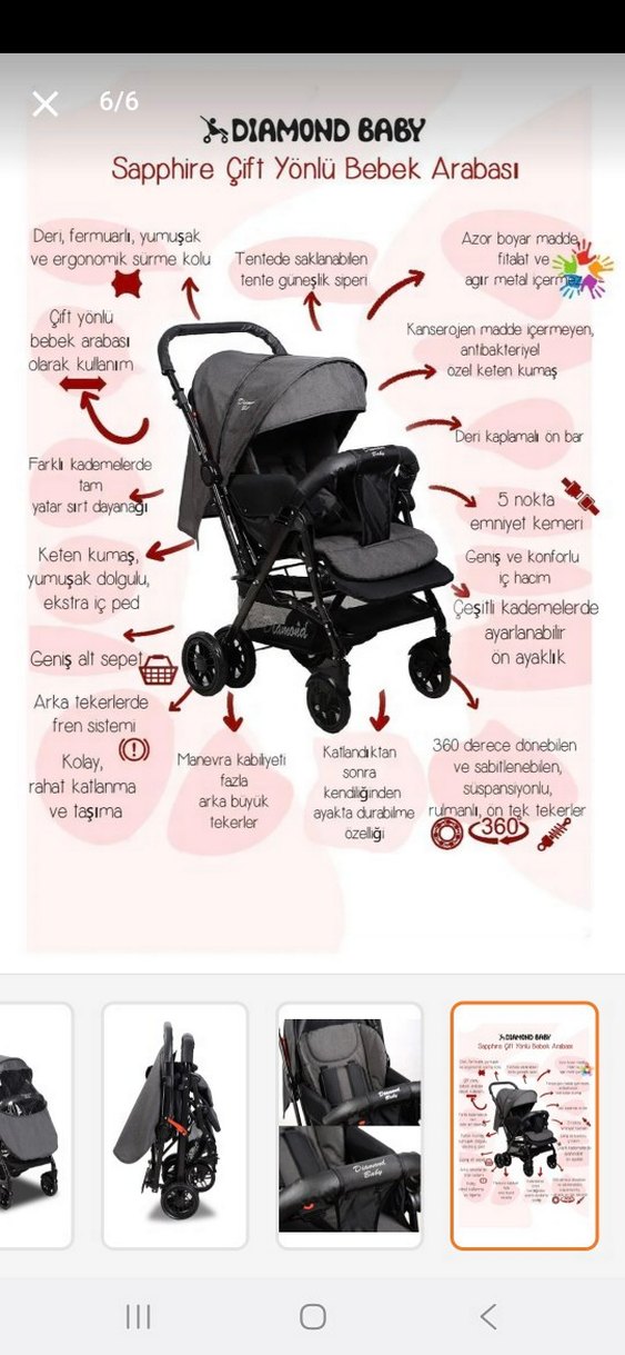 Gri ve Siyah Bebek Arabası - Görsel 5