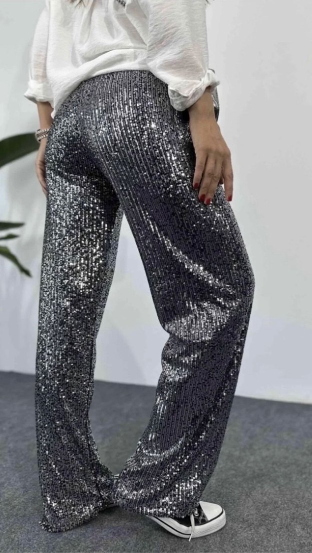 Pul Payetli Tasarım Pantolon Antrasit - Görsel 3