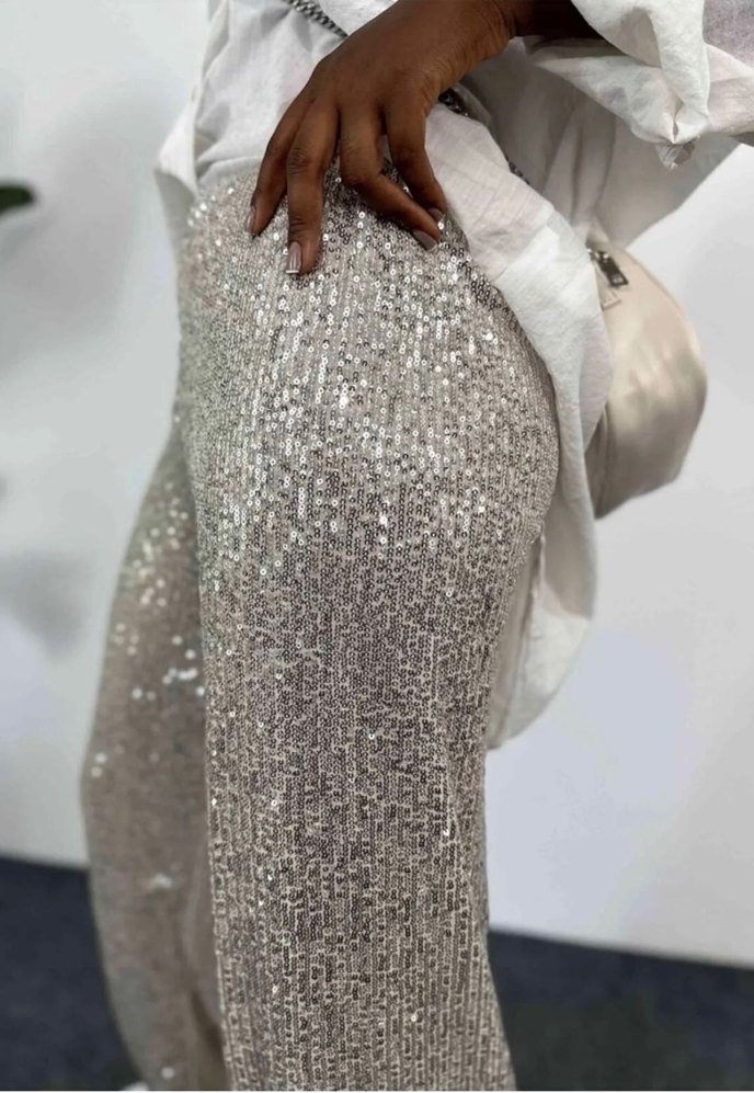 Pul Payetli Tasarım Pantolon bej - Görsel 3