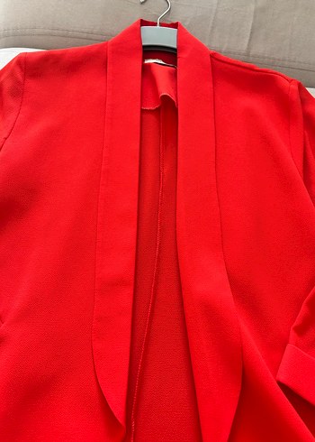 Kadın Kırmızı Midi Ceket - Görsel 2