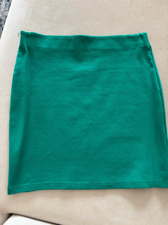 Turkuaz Düz Mini Etek - Görsel 2