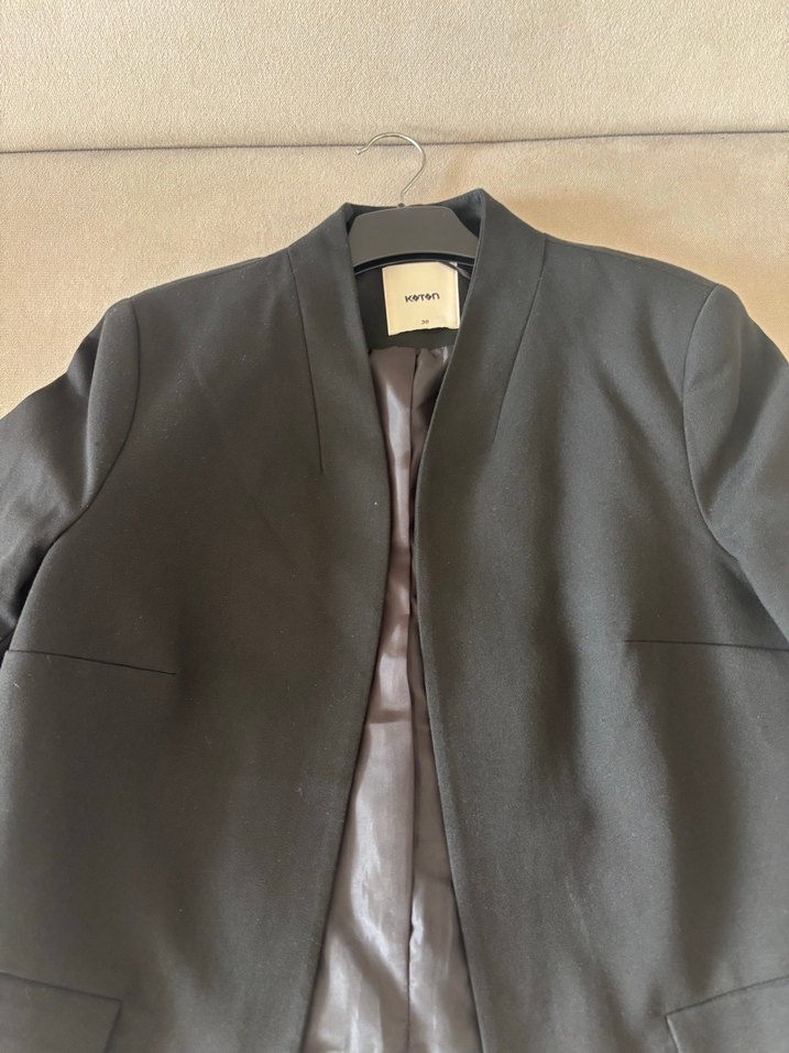 Siyah Kadın Midi Blazer Ceket - Görsel 2