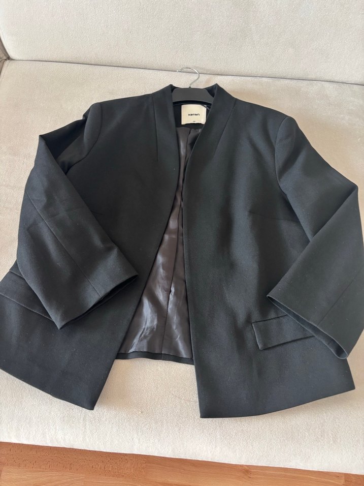 Siyah Kadın Midi Blazer Ceket - Görsel 4