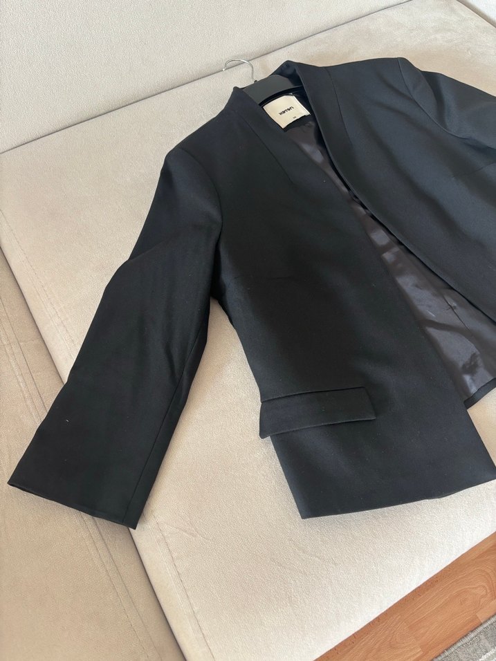 Siyah Kadın Midi Blazer Ceket - Görsel 3