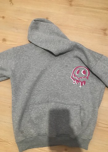 Diğer Kapüşonlu Gri Sweatshirt