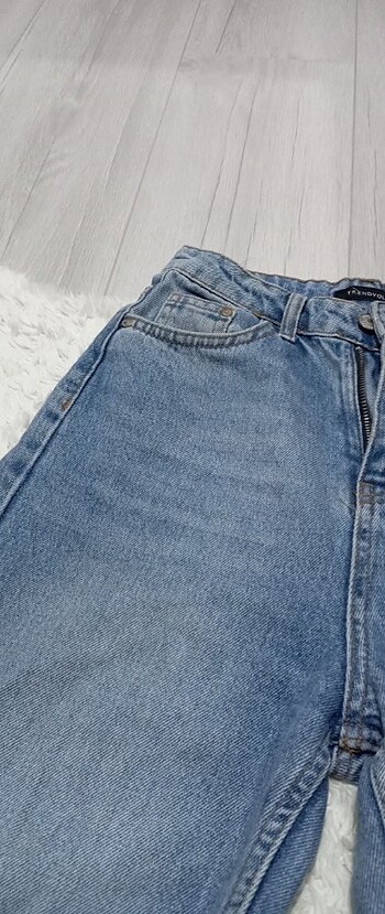 32 Beden mavi Renk Milla yüksek bel wide leg jean