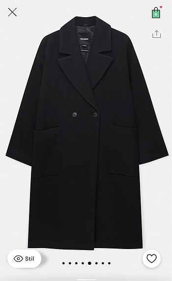 xl Beden siyah Renk PULL&BEAR KAŞE MONT