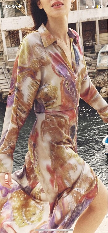 ZARA SATEN ELBİSE