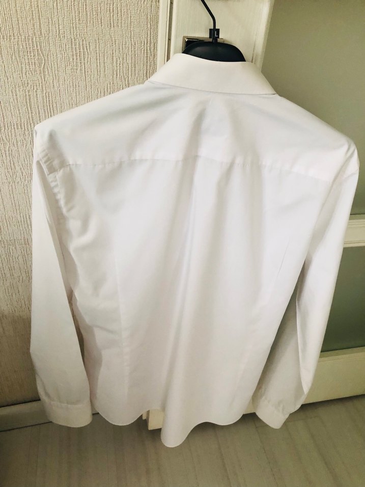 INTERWIEV SARAR Erkek Beyaz Düğmeli Pamuklu Gömlek XL/Temiz - Görsel 3