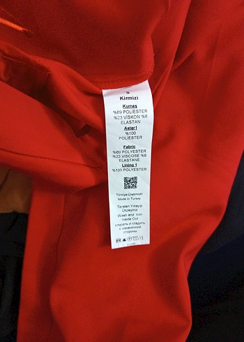 Kırmızı Midi Kumaş Pantolon - Görsel 3