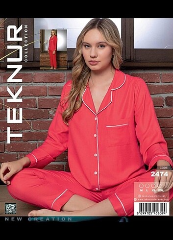 Düğmeli pijama takımı 