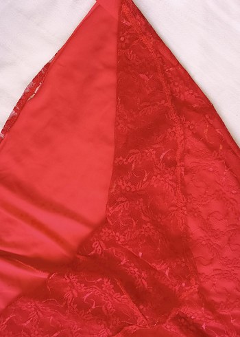 Kırmızı Dantelli  Elbise - Görsel 6