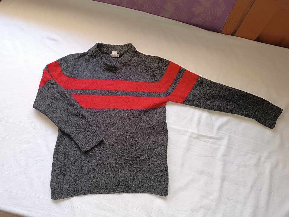 Gri Yün Triko Kazak - Görsel 2