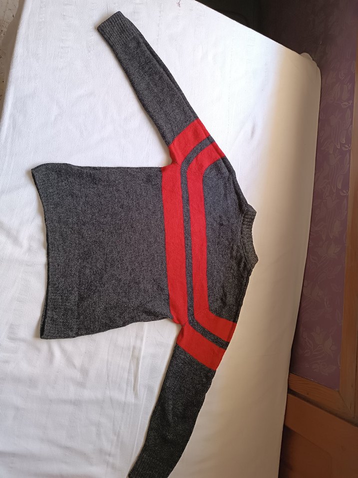 Gri Yün Triko Kazak - Görsel 4