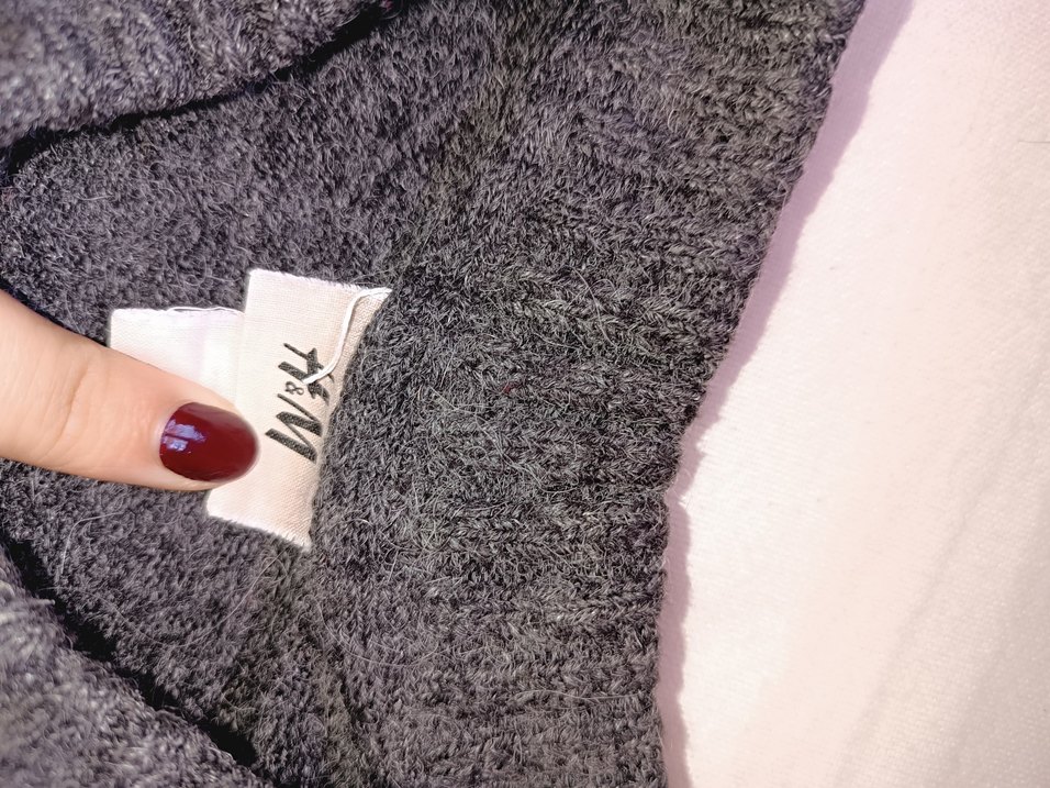 Gri Yün Triko Kazak - Görsel 3