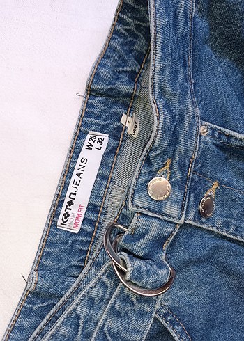 Mavi Mom Fit Düğmeli Kadın Jean Pantolon - Görsel 2