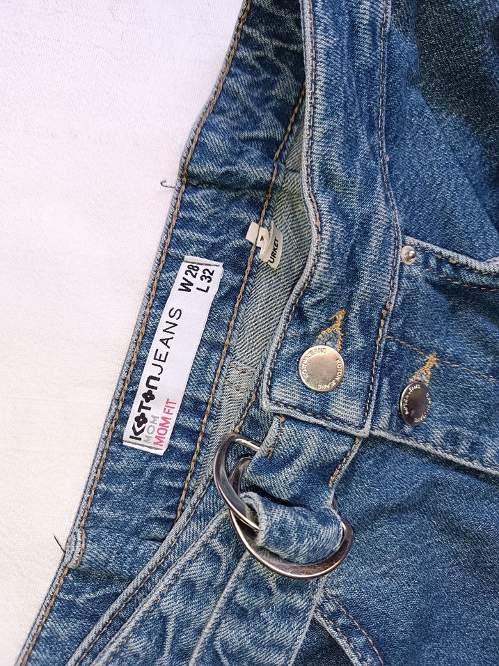 Mavi Mom Fit Düğmeli Kadın Jean Pantolon - Görsel 2