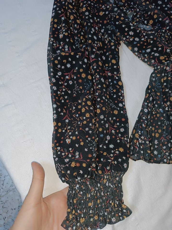 Bohem Uzun Kollu Piliseli Kadın Elbise - Görsel 2