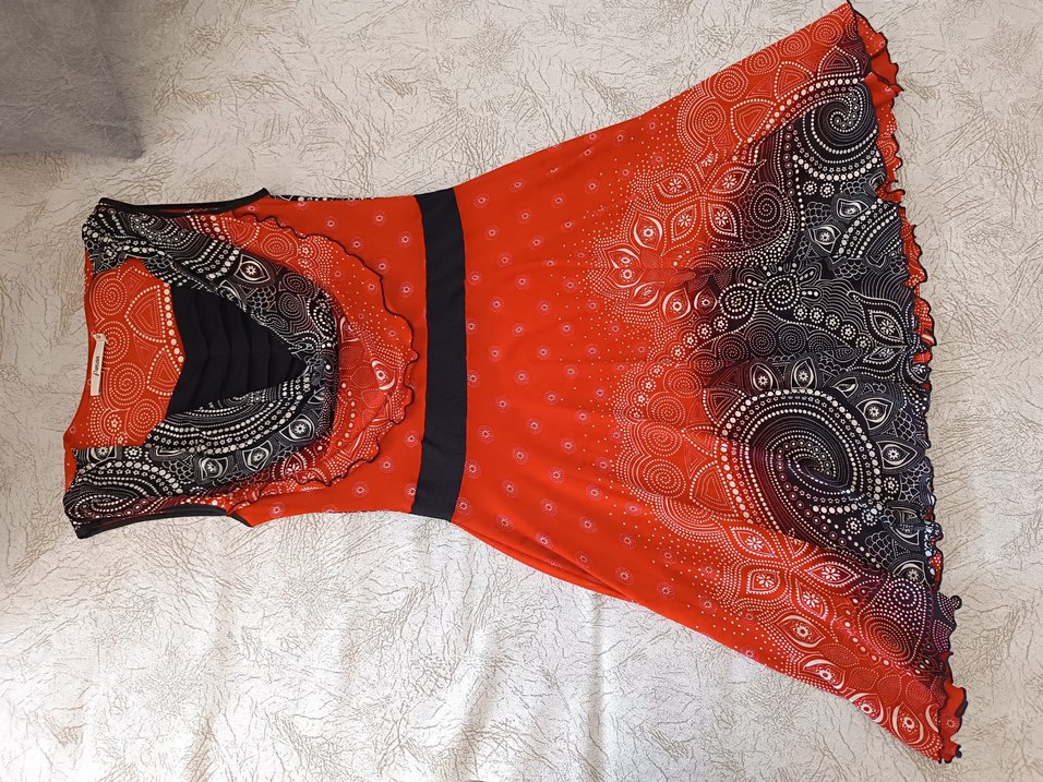 Kırmızı Dökük Yaka Hamile Elbise - Görsel 4