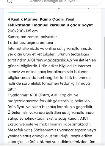 Beden 4 kişilik çadır