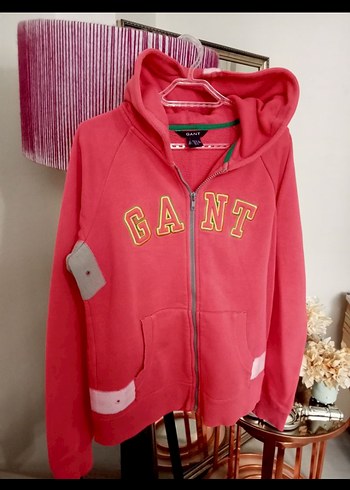 Pembe GANT Kapüşonlu Fermuarlı Ceket