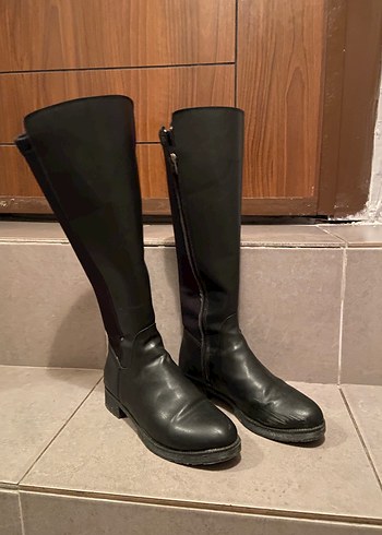 Marjin Kadın Siyah Deri Uzun Çizme - Görsel 2