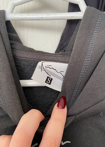 Karl Kank Orijinal Gri Kapüşonlu Kadın Sweatshirt - Görsel 3