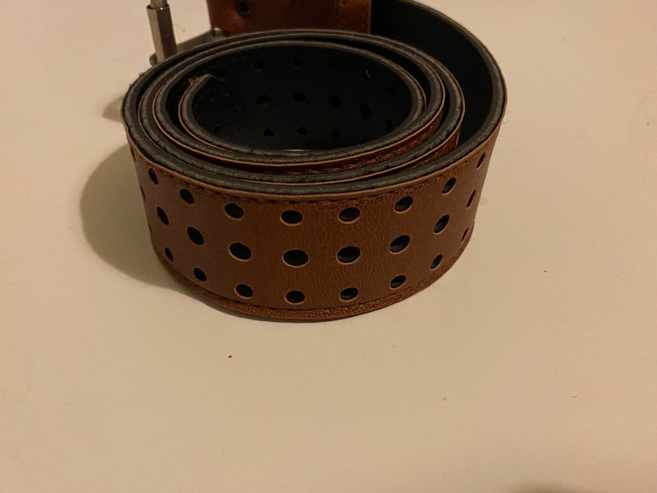 Mango Delikli Kahverengi Deri Kadın Kemer - Görsel 5