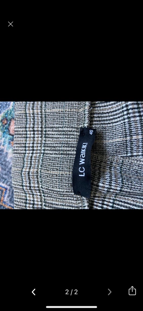 Gri Ekose Kadın Kumaş Pantolon - Görsel 2