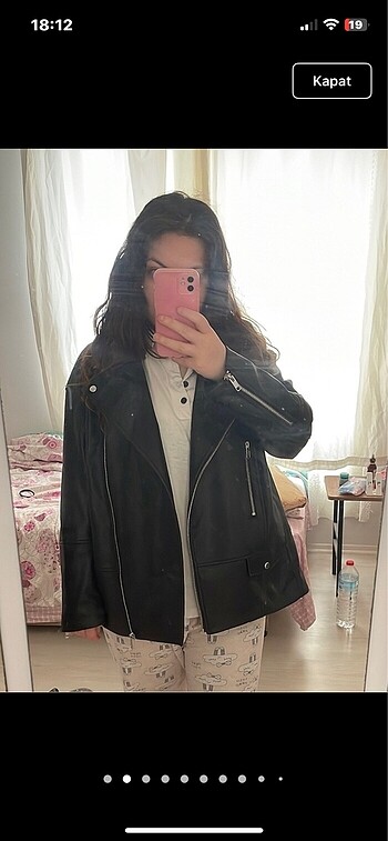 h&m deri oversize ceket