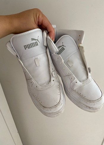 39 Beden beyaz Renk Puma Beyaz Spor Ayakkabı Velcro Detaylı