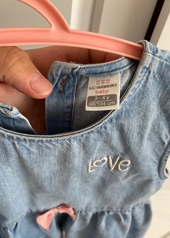24-36 Ay Beden Kız Çocuk Mavi Denim Fırfırlı Elbise