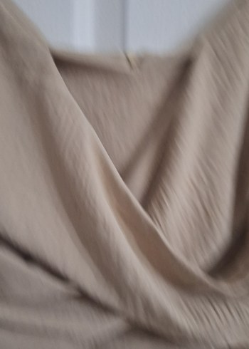 Bej Drapeli Kısa Kadın Tulum - Görsel 2