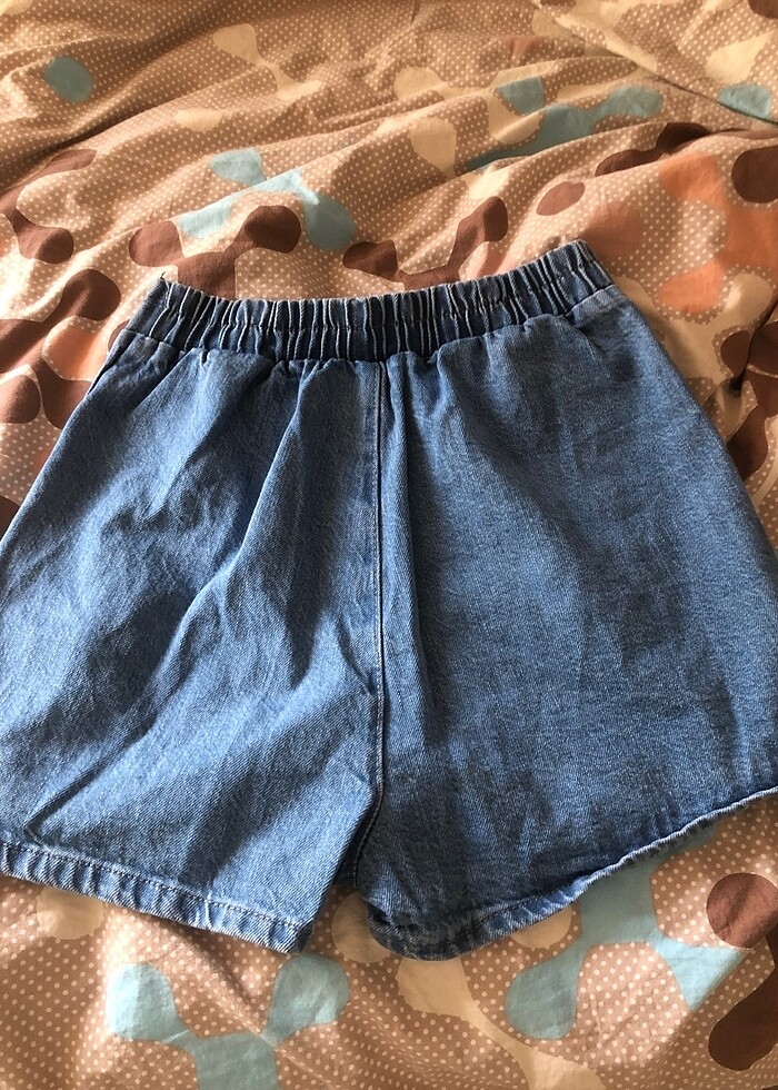 etiketli kot şort etek - Görsel 2