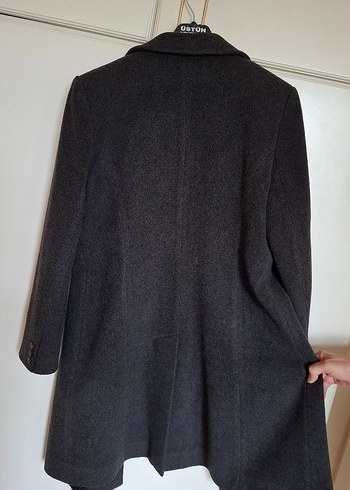 Lalezar Gri Kadın Midi Antrasit Kaban - Görsel 5