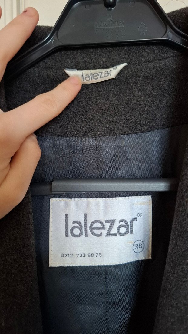 Lalezar Gri Kadın Midi Antrasit Kaban - Görsel 3