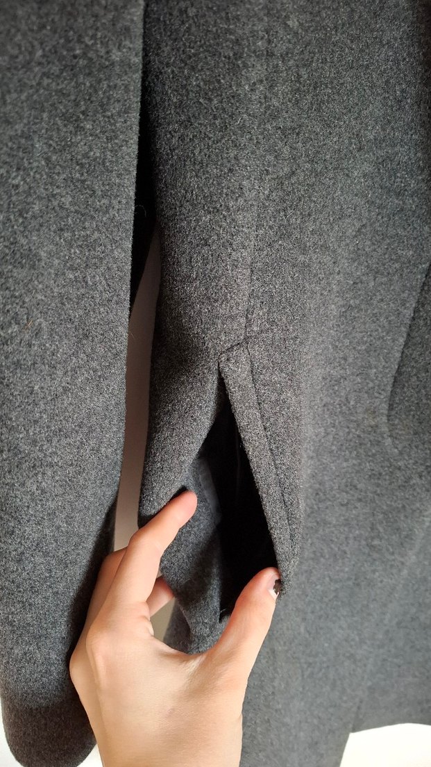 Lalezar Gri Kadın Midi Antrasit Kaban - Görsel 2