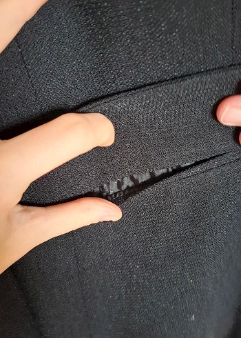 Unique by Urbam Düğmeli Siyah Kadın Blazer Ceket / Kısa Kaban - Görsel 6