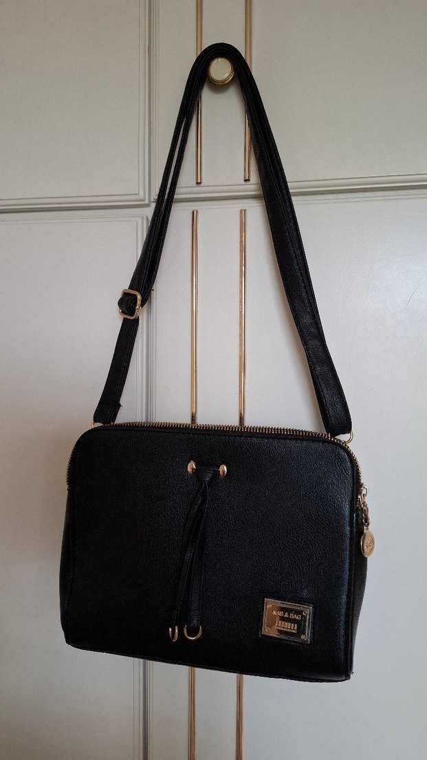 Parlak Siyah Deri Kadın Çanta - Görsel 2